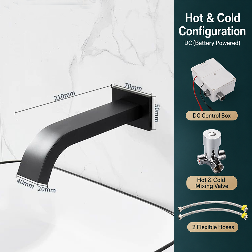 Wall Mount Automatic Bathroom Sink Faucet Sensor Basin Faucet
