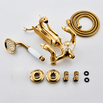 Brass Bathroom Bathtub Faucet Polished Golden Bath Shower System Bath Faucet