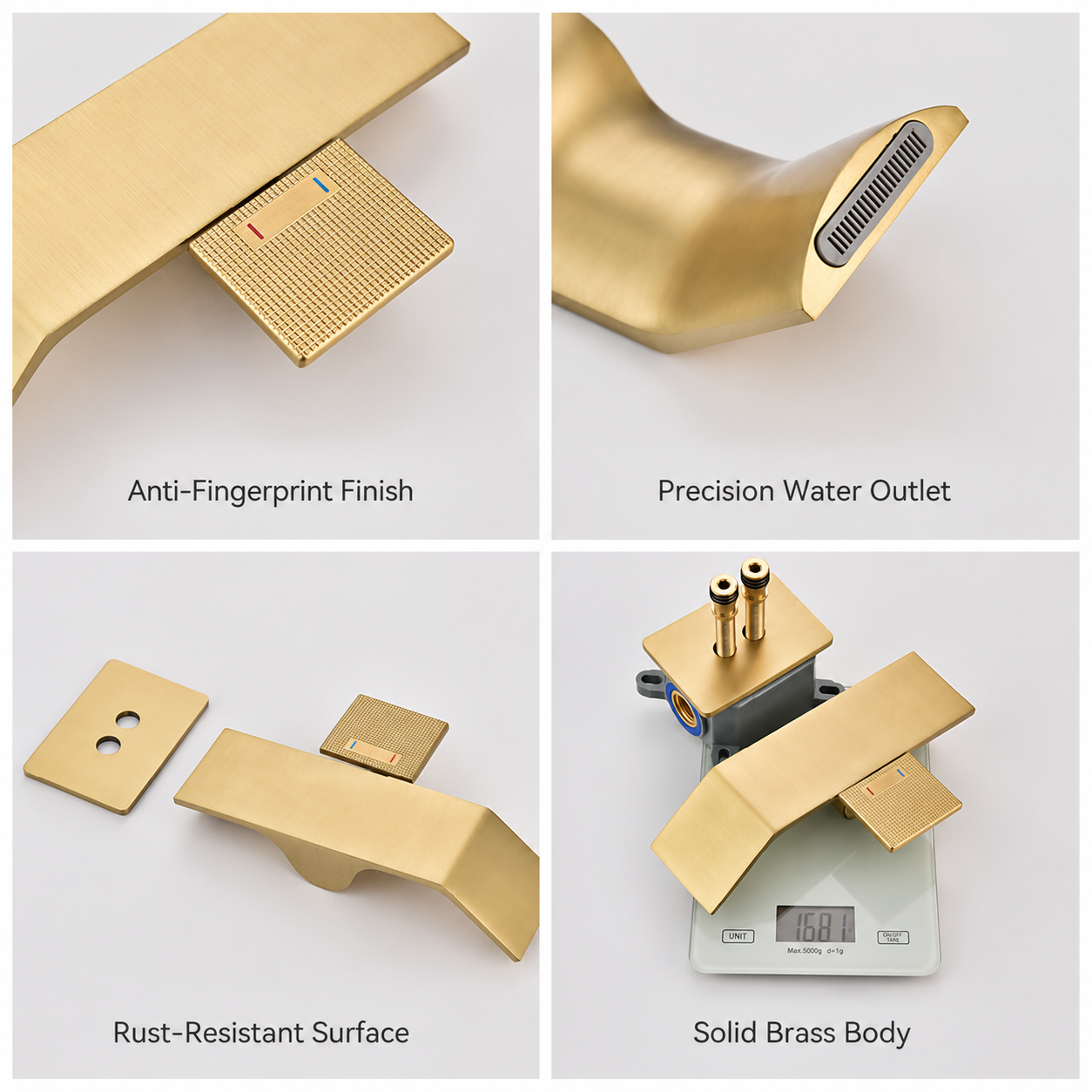 Brass Wall Mount Concealed Bathroom Sink Faucet  Basin  Faucet