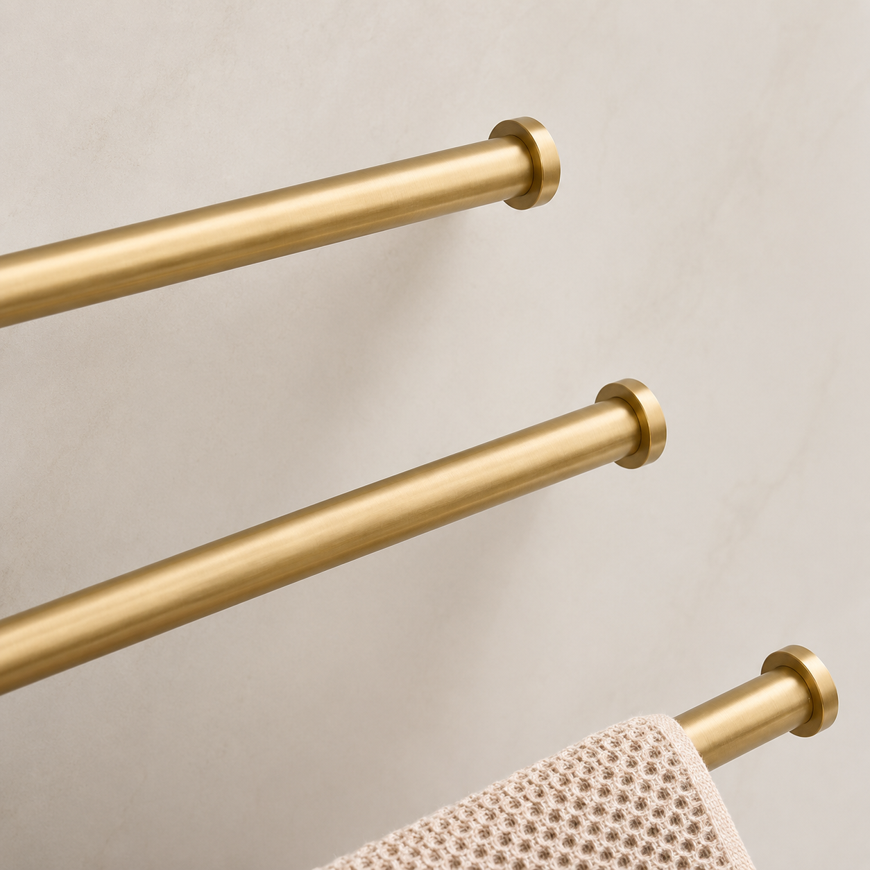 360 swivel electric heated towel rack brushed gold