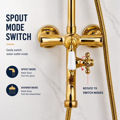 Bathroom Shower Faucet Set Rainfall Shower System Wall Mount Bathroom Faucet