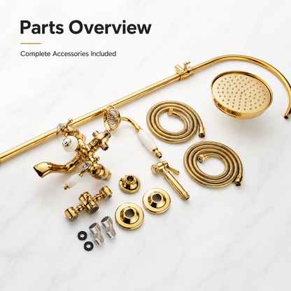 Luxury Bathroom Shower Faucet Set Rainfall Shower System Wall Mount Bathroom Faucet
