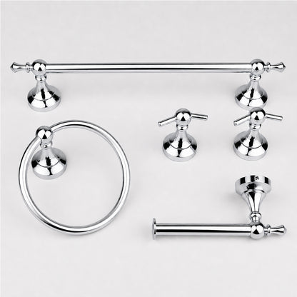 5-Piece Wall-Mounted Bathroom Hardware Set with Towel Bar, Ring & Hooks