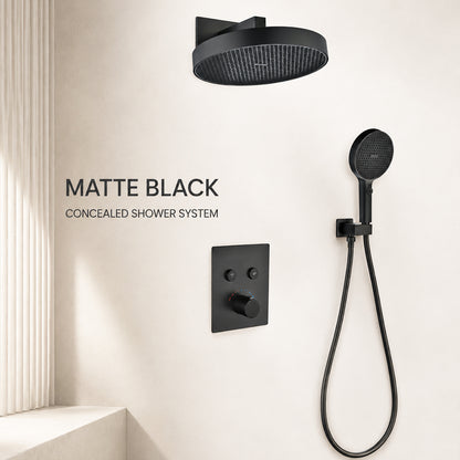 Concealed Shower System with Rainfall Shower & Multi-Mode Handheld Spray