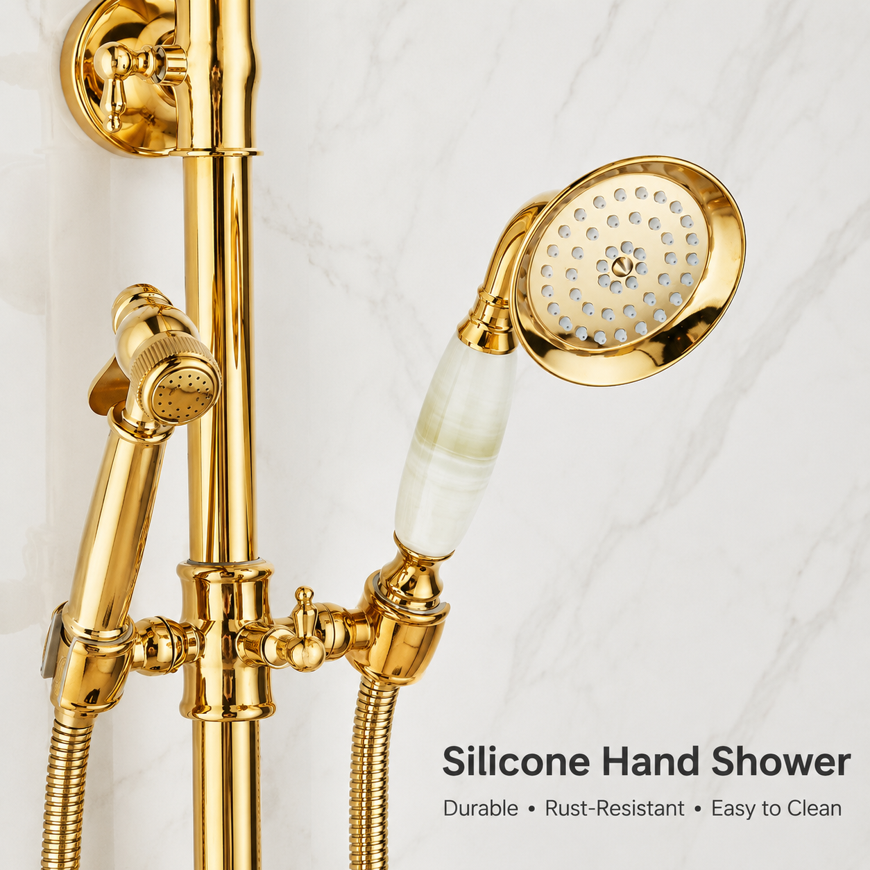 Luxury Bathroom Shower Faucet Set Rainfall Shower System Wall Mount Bathroom Faucet