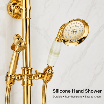 Luxury Bathroom Shower Faucet Set Rainfall Shower System Wall Mount Bathroom Faucet