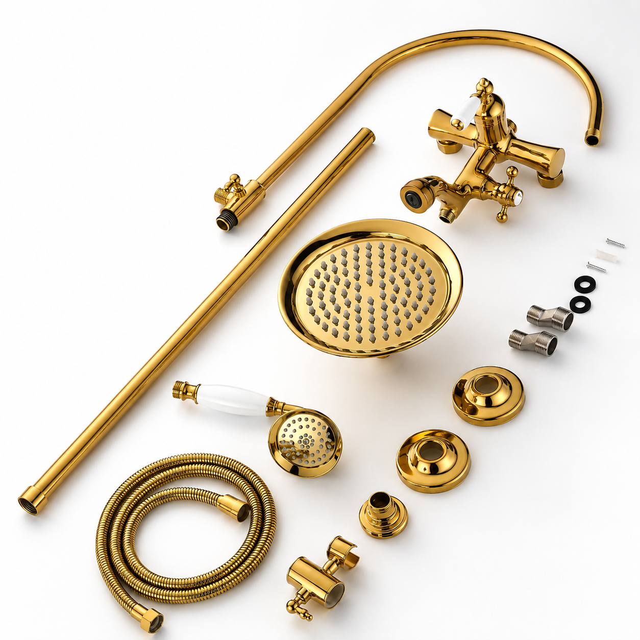 Bathroom Shower Faucet Set Rainfall Shower System Wall Mount Bathroom Faucet