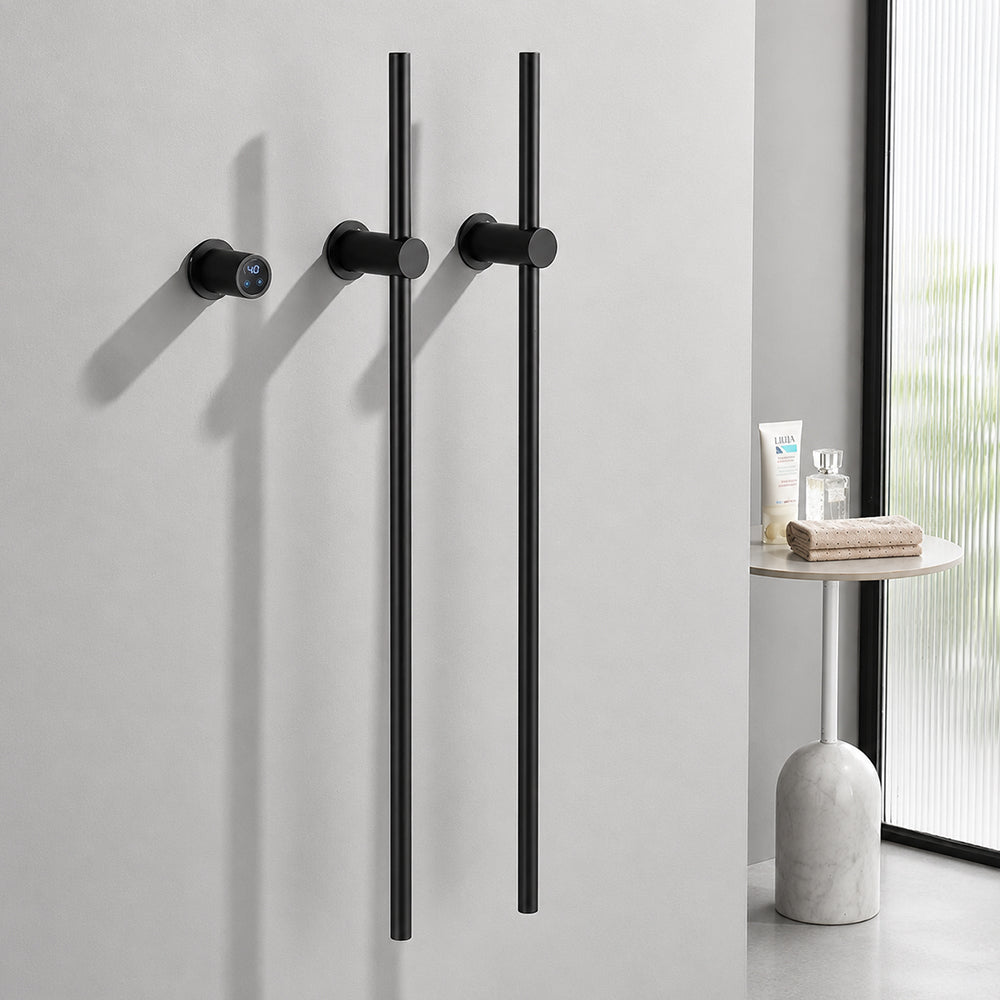 Electric Heated Towel Warmer Rack, Wall-Mounted Bathroom Towel Dryer with Digital Timer
