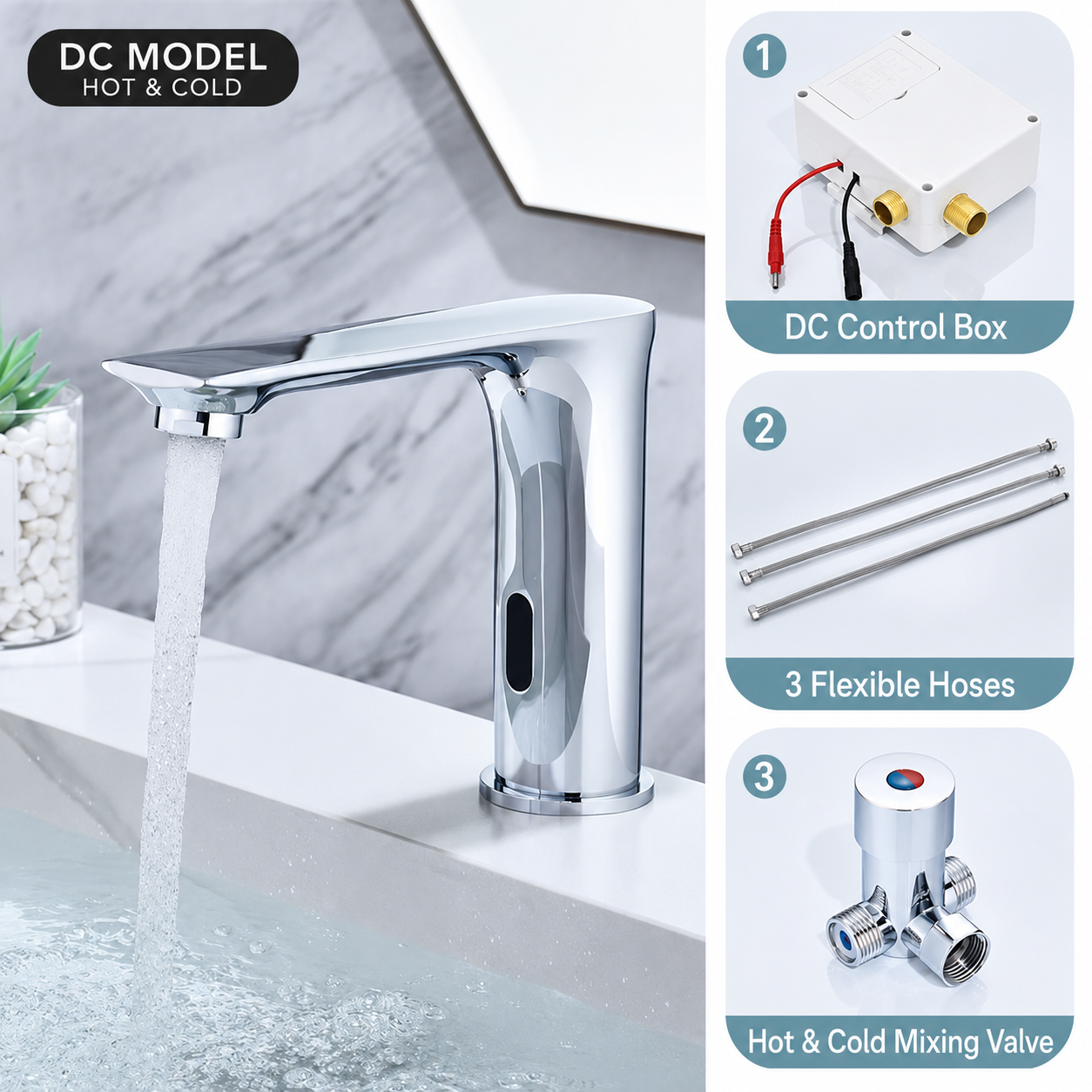 Touchless Sensor Basin Faucet Automatic Bathroom Faucet