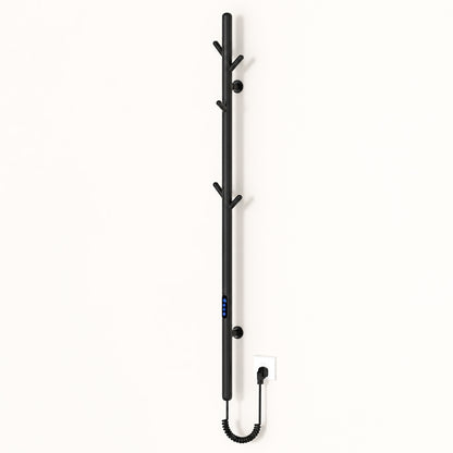 Electric Heated Towel Rack with Hooks, Wall-Mounted Towel Warmer with Touch Control