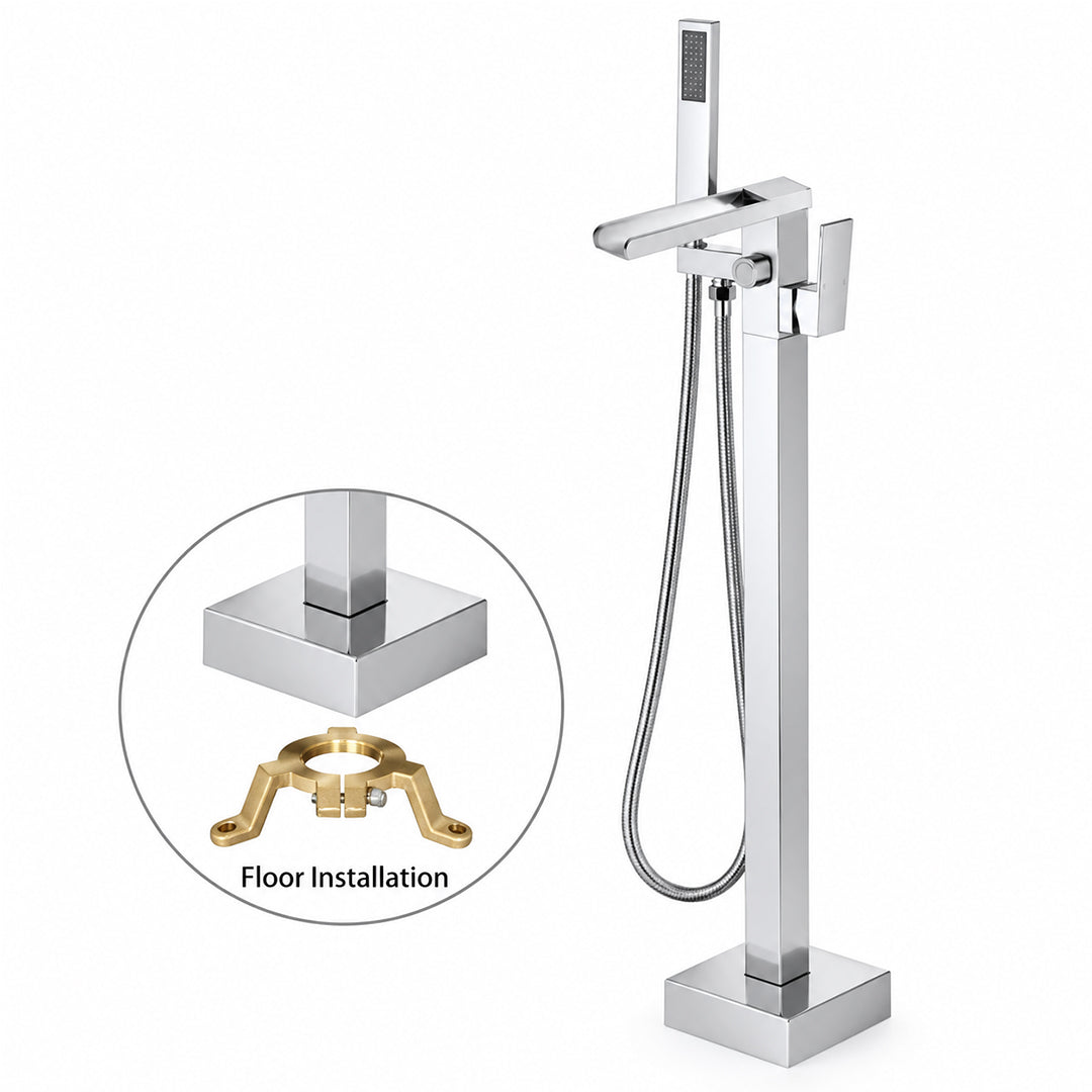 Freestanding Tub Faucet with Hand Shower