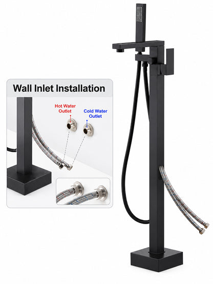Bathroom Tub Faucet with Hand Shower Bathtub Faucet – Floor or Wall Inlet Installation