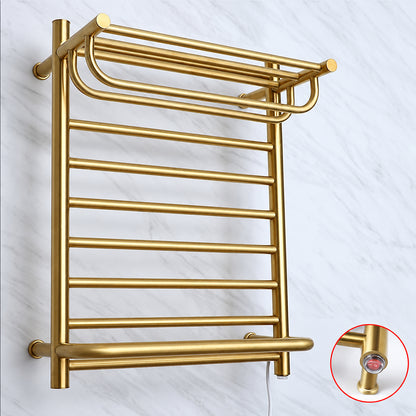 Wall-Mounted Electric Towel Warmer with Built-In Storage Shelf