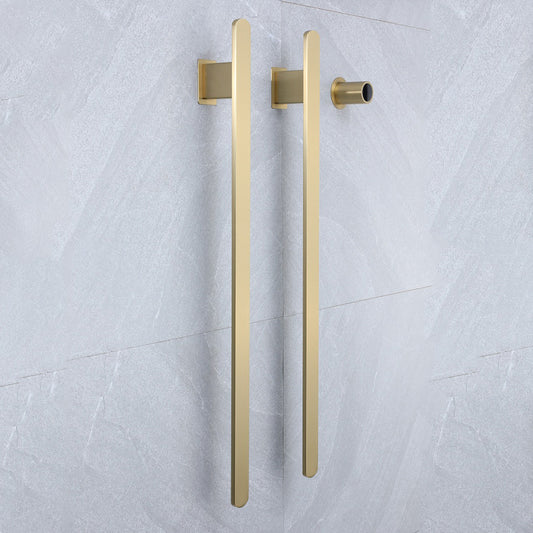 Brushed gold 2-bar electric heated towel rack for modern bathrooms