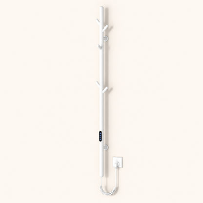 Electric Heated Towel Rack with Hooks, Wall-Mounted Towel Warmer with Touch Control