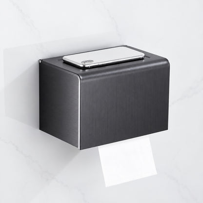 Black Wall-Mounted Bathroom Hardware Set with Towel Racks, Corner Shelves & Toilet Accessories