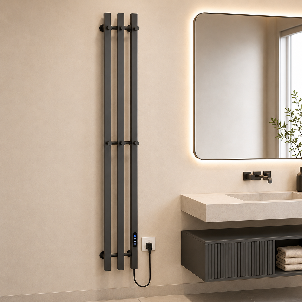 Heated Towel Rack Bathroom Towel Warmers-3 Bars