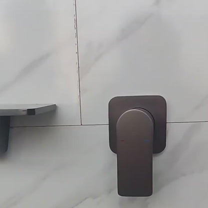 Brass Wall-Mounted Basin Faucet  Modern Waterfall Luxury Bathroom Sink Faucet